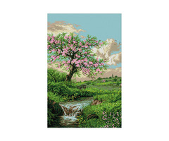 Peach blossoms in spring - 14CT Stamped Cross Stitch - 53*77cm | free-classifieds-usa.com - 1