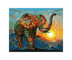 40x50cm - Paint By Numbers Sun Elephant | free-classifieds-usa.com - 1