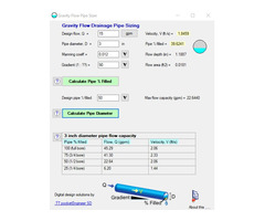 Gravity Flow Drainage Pipe Sizing Software (Windows) | free-classifieds-usa.com - 1