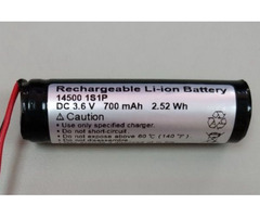 Li-ion battery 14500 1S1P 3.6V 700mAh | free-classifieds-usa.com - 1