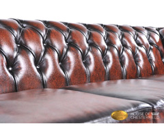 Authentic Chesterfield Brand Sofas ,3 seats , Wash off Brown ,Real leather | free-classifieds-usa.com - 2