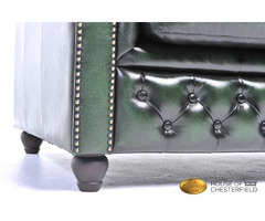 Authentic Chesterfield Brand Sofa ,4 seats , Wash off green , Real Leather  | free-classifieds-usa.com - 3