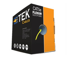 CAT5E PLENUM 1000FT Ethernet Cable| 24AWG, 350MHZ Solid Conductors| Yellow | free-classifieds-usa.com - 1