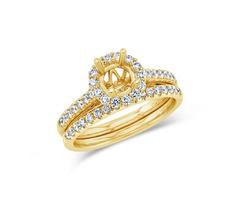 Yellow 18 Karat Semi-Mount Ring Set With 0.63Tw Round Diamonds | free-classifieds-usa.com - 1