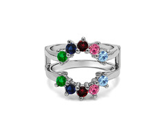 Genuine Birthstone Sunburst Style Ring Guard with Gorgeous Round Stones | free-classifieds-usa.com - 1