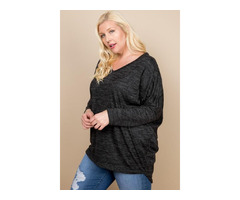 Dolman Sleeve V-Neck Pullover Plus Size | free-classifieds-usa.com - 1