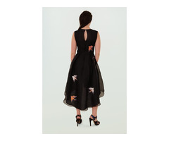 Black Embroidered Midi Dress | free-classifieds-usa.com - 2