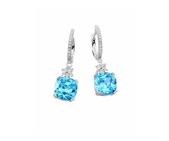 Buy Brand New Starlight Blue Topaz and CZ Diamonds Earrings in Sterling Silve | free-classifieds-usa.com - 1