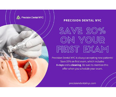 Precision Dental NYC offers a 20% discount on your first exam. | free-classifieds-usa.com - 1