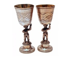 Pair of Unusual Silver Cast Figural Viennese Marriage Cups 1830 | free-classifieds-usa.com - 1