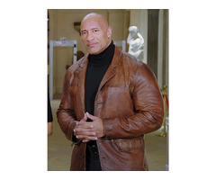Dwayne Johnson Red Notice Brown Leather Trench Coat | free-classifieds-usa.com - 2