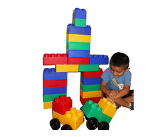40pc Jumbo Blocks - Big City Playset with Wheels, Multicolor | free-classifieds-usa.com - 1