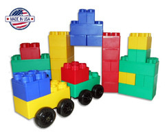 40pc Jumbo Blocks - Big City Playset with Wheels, Multicolor | free-classifieds-usa.com - 2