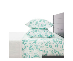 Seafoam Green Folktale Print Bed Sheets 4 Piece Set | free-classifieds-usa.com - 1
