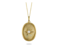 Buy 18K Yellow Gold Diamond Pendant in Satin Finish | free-classifieds-usa.com - 1