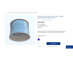 Cat6A Plenum White 23 AWG UTP 750MHz 1000ft Pure Copper Cable | free-classifieds-usa.com - 1
