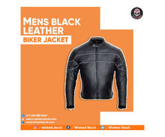 Mens Black Leather Biker Jacket | free-classifieds-usa.com - 1