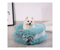 Cat Super Soft Long Plush Round Cat Bed Dog Cushion Round Shape Warm Bed | free-classifieds-usa.com - 1