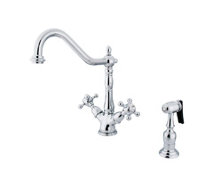 Best Offers on Double Handle Kitchen Faucet with Brass Sprayer | free-classifieds-usa.com - 1
