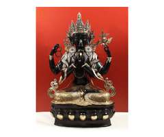 Tibetan Buddhist Bodhisattva Deity Chenrezig-Shadakshari Lokeshvara Brass Statue | free-classifieds-usa.com - 1