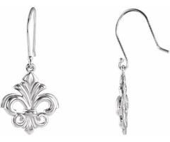 Buy Sterling Silver Fleur-de-lis Dangle Earring | free-classifieds-usa.com - 1