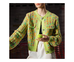 Long Sleeve Plaid Knitted Cardigan Coat Outwear and Shorts Pants | free-classifieds-usa.com - 1