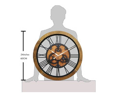 Brown and Black Gear Wood Wall Clock | free-classifieds-usa.com - 3