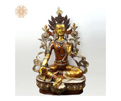 Tibetan Buddhist Goddess Green Tara Brass Statue | free-classifieds-usa.com - 1