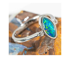 EDGE OF PARADISE STERLING SILVER AUSTRALIAN OPAL RING | free-classifieds-usa.com - 1