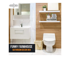Funny Farmhouse Bathroom Made from Pine Wood Decor Box | free-classifieds-usa.com - 1