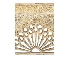 Distressed Antique Finished Floral Carved Wooden Console White Wash Hues Mantle Media Console Hall T | free-classifieds-usa.com - 3