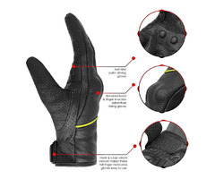 Motorcycle Gloves Men, Full Finger Riding Leather Gloves | free-classifieds-usa.com - 4
