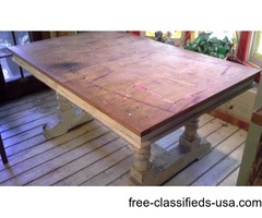 TABLE, SOLID WOOD (W/4-PEDESTAL LEGS) | free-classifieds-usa.com - 1