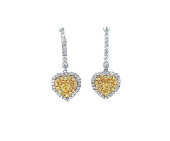 Buy Yellow Diamond Earring in 18K Two Tone Gold | free-classifieds-usa.com - 1
