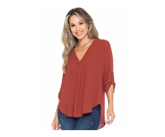 SOLID LOOSE FIT COLLARED SUMMER BEST QUALITY CASUAL TOP | free-classifieds-usa.com - 4
