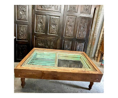 Antique Chai Coffee Table, Jali, Mirror, Distressed Blue Coffee Table | free-classifieds-usa.com - 1