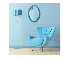 Home Gift Warehouse Decorative Oval Mosaic Wall Mirror of Turquoise color for bathroom, living room, | free-classifieds-usa.com - 2