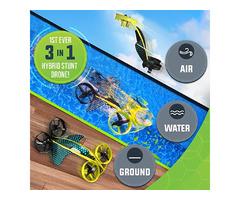 WowWee HydraQuad 3-in-1 Hybrid Air to Water Stunt Drone – Remote Control Toy for Kids | free-classifieds-usa.com - 2