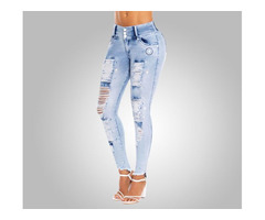 Light Blue Distressed Jeans For Women - Jeans Boutique & More LLC | free-classifieds-usa.com - 1