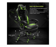 RESPAWN 110 Ergonomic Gaming Chair with Footrest Recliner - Racing Style High Back PC Computer Desk  | free-classifieds-usa.com - 1