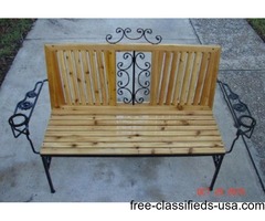 4.0' Cedar/Metal Bench | free-classifieds-usa.com - 1