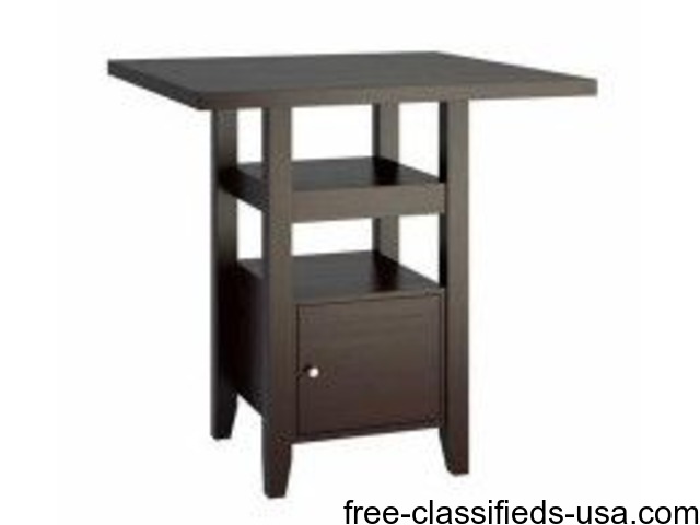 Bistro Counter Height Dining Table With Cabinet Home Furniture