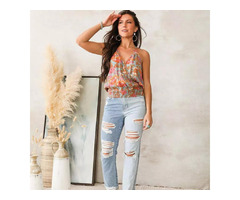 Surplice Floral Cropped Tank Top | free-classifieds-usa.com - 3