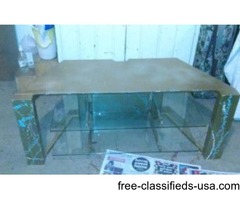 Heavy duty TV stand with two glass selves | free-classifieds-usa.com - 1
