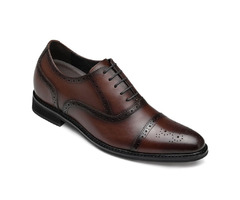 Dress Elevator Shoes For Men Brown Leather Height Shoes 8CM / 3.15 Inches Taller | free-classifieds-usa.com - 1