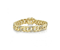 14K Yellow Gold 1.69Ctw Diamond Pave Link Bracelet | free-classifieds-usa.com - 1