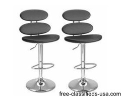 Ellipse Adjustable Barstool in Black Leatherette | free-classifieds-usa.com - 1