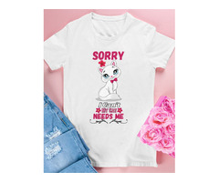 Sorry I Cant My Cat Needs Me Premium Fit Ladies Tee | free-classifieds-usa.com - 1