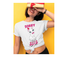 Sorry I Cant My Cat Needs Me Premium Fit Ladies Tee | free-classifieds-usa.com - 4