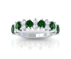 Buy Emerald Half Eternity Diamond Band Online | free-classifieds-usa.com - 1